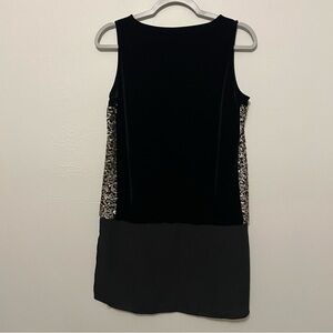 THML Sleeveless Tunic Black Grunge Gothic Feminine Velvet Sequin Sleeveless‎ S